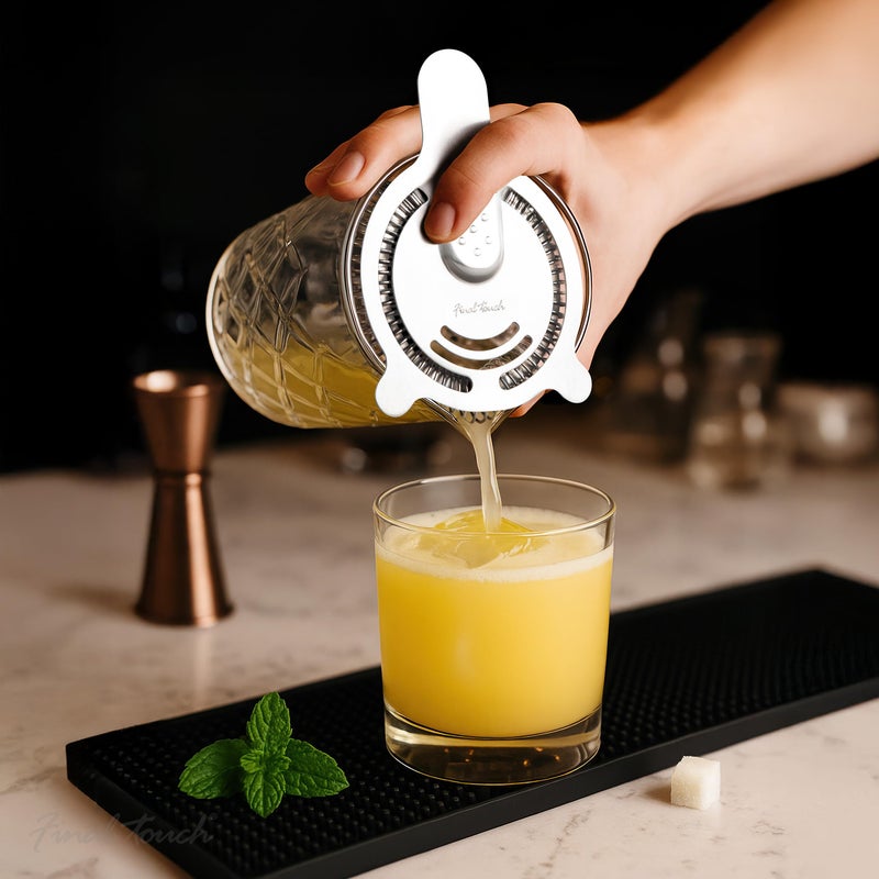 Final Touch Yarai Mixing Pitcher with Hawthorne Strainer - Elevate Your Cocktail Experience with Classic Elegance and Precision Pouring | Durable Glass Construction for Perfect Mixes (GMP110) - Image 2